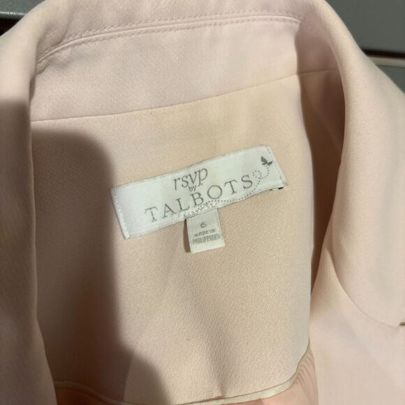RSVP by Talbots Long Blazer Jacket Womens Size 6 Light Pink Rose Tie Waist Work - Picture 4 of 9
